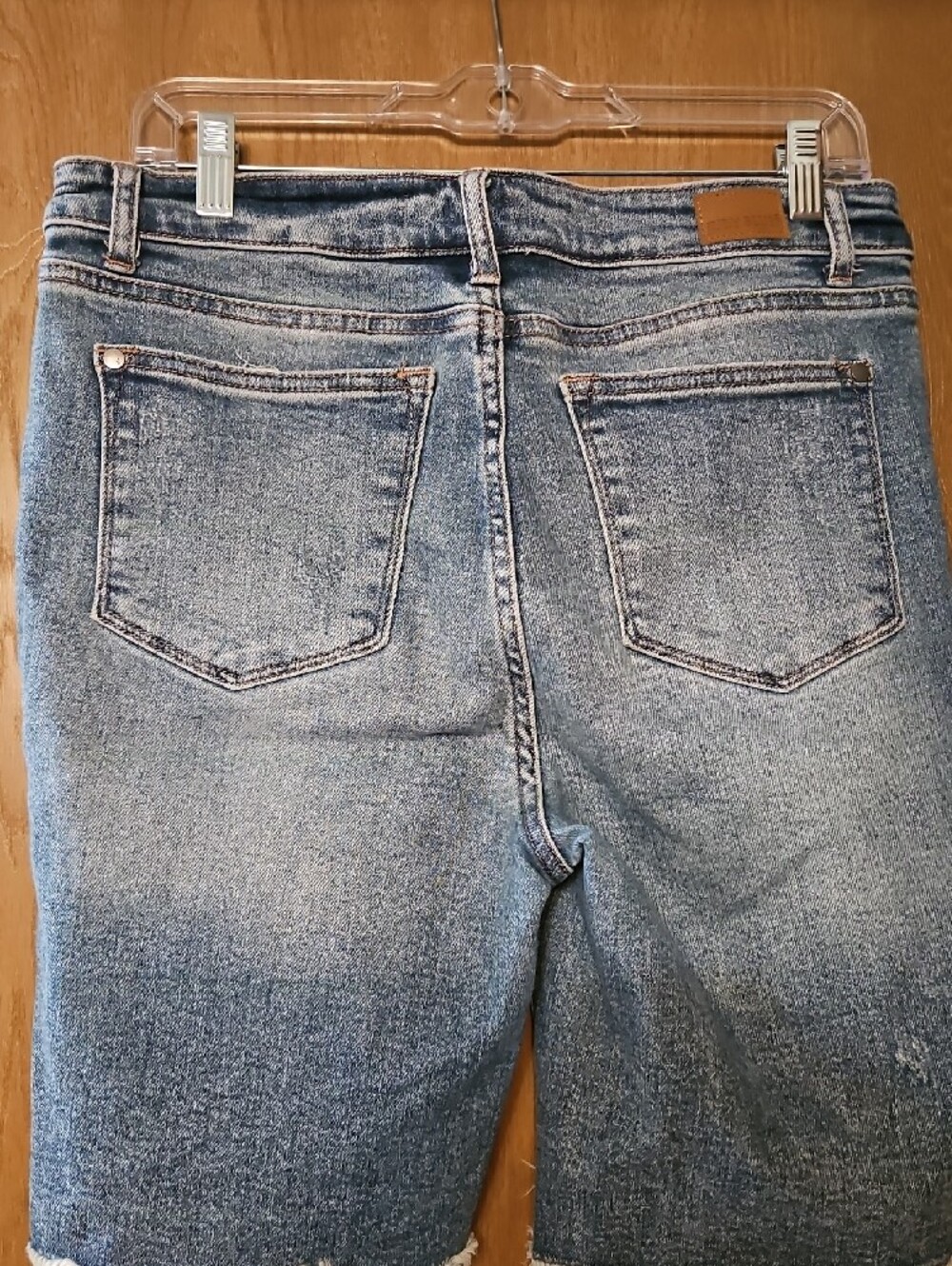 Judy Blue Medium Wash Distressed Denim Bermuda Shorts - Picture 2 of 2